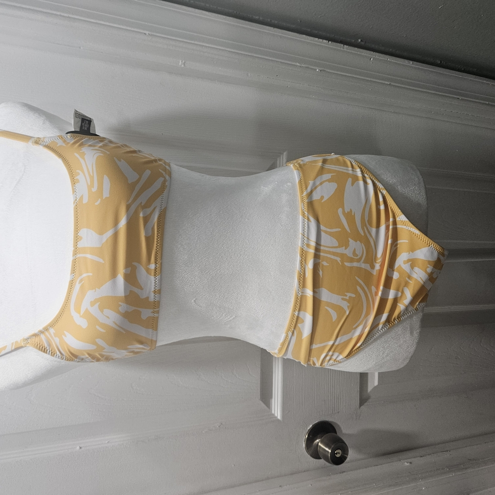 Missguided Yellow and White Swirl Bikini